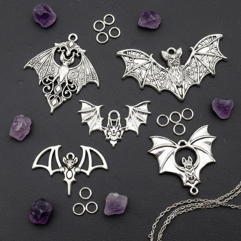 Cosplay Bat Prop - #@4pcs Gothic Vampire Bat Charm Retro