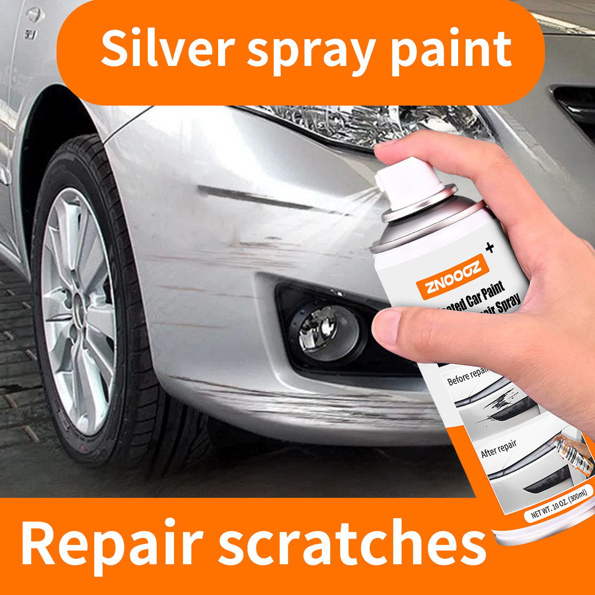 Silver Car Scratch Repair Spra - Metallic Spray Paint recension och pris