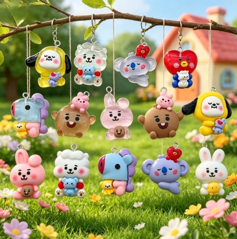 7pcs BT21 Resin Cartoon Charm  - Cosplay Prop Diy recension och pris