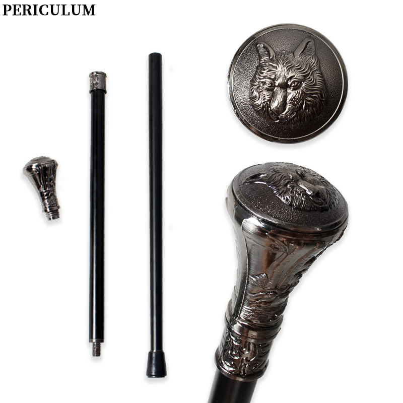 Antique Silver Wolf Head Carve - Detachable Cosplay Prop recension och pris